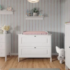 Wickelkommode Ajaton Weiß 108 x 98 cm ^ VitaliSpa