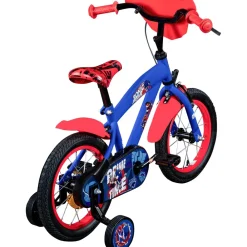 Volare Sonic Kinderfahrrad 14 Zoll Jungen Mädchen 100 - 115 cm Fahrrad ab ca. 3,5 Jahre mit Stützräder und Rücktrittbremse blau/rot