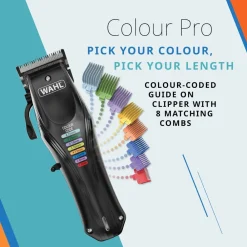 Wahl Colour Pro 3027682 Tierhaarschneider (Akkubetrieb, verstellbarer Hebel für 3 präzise Schnittlängen (0,8/1,5/1,8 mm), Schnittbreite 40 mm, für feine Details bei Pferden, leichte Pflege von kleinen bis mittelgroßen Haustieren, Laufzeit bis zu 2 h, 8 far Online