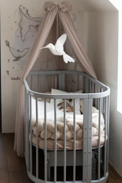 Waldin Babybett 5in1, Beistellbett aus Holz, Matratze, Belüftet Ohne Stoffset Discount
