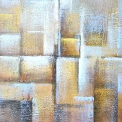 MCW Wandbild Cubes, 100% handgemaltes Ölgemälde Gemälde XL, 100x100cm Hot