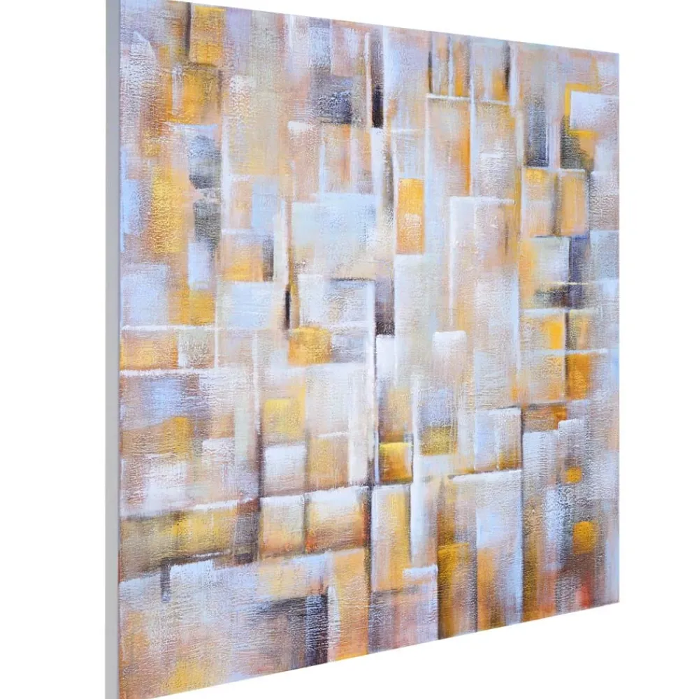 MCW Wandbild Cubes, 100% handgemaltes Ölgemälde Gemälde XL, 100x100cm Hot