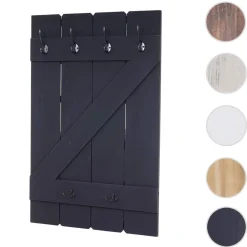 Wandgarderobe -D13, Garderobe Garderobenpaneel, 6 Haken 91x60cm ~ dunkelgrau shabby ^ MCW