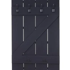 Wandgarderobe -D13, Garderobe Garderobenpaneel, 6 Haken 91x60cm ~ dunkelgrau shabby ^ MCW