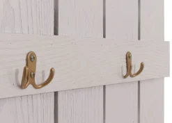 Wandgarderobe -N95, Garderobe Garderobenpaneel, Paulownia 7 Haken 86x60cm ~ weiß ^ MCW Outlet