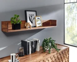Wandregal Hängeregal Holz Massiv 120x15x20 cm Regal Groß Schwebend ^ Finebuy Sale