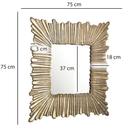 Finebuy Wandspiegel Flurspiegel Quadratisch 75 cm Spiegel Gold Hängespiegel Best
