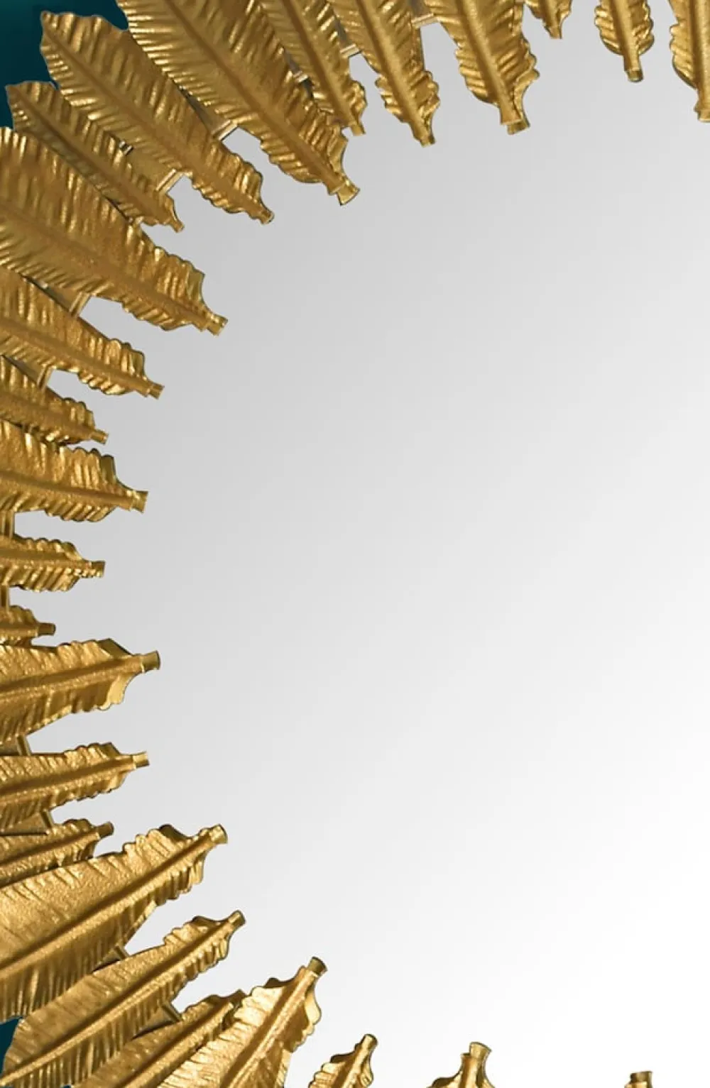 Wandspiegel Rund Metall Gold 68 cm Federn-Design ^ KADIMA DESIGN Best