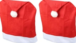 Weihnachten Stuhlhussen 2er Set I Rot I Nikolausmütze I Stuhlbezug Weihnachtsdeko Weihnachtsmütze Stuhldeko Husse Stuhl Stuhlüberzug ^ Novaliv Clearance