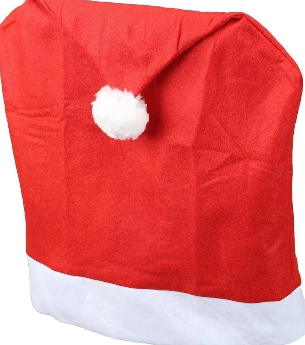 Weihnachten Stuhlhussen 6er Set I Rot I Nikolausmütze I Stuhlbezüge Esszimmer Weihnachtsdeko Weihnachtsmütze Sesselüberzug Husse für Schwingstuhl ^ Novaliv New