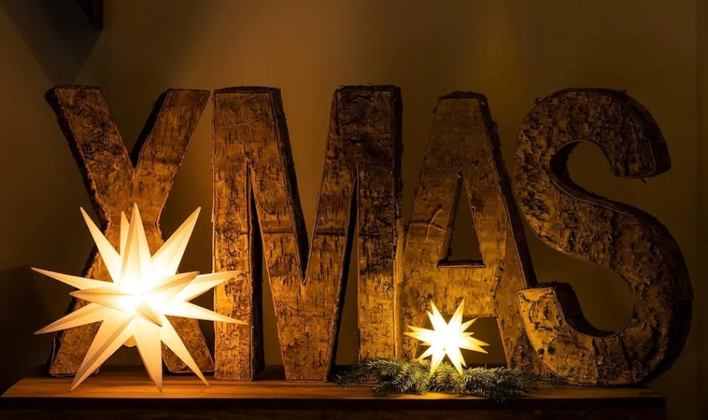 Weihnachtsstern LED Dekostern 25cm Weiss für AUSSEN Kabel mit Trafo 3D Stern 18 Zackig Leuchtstern Weihnachtslicht Winterbeleuchtung 3D Stern Weihnachtslicht Xmas Lights ^ Novaliv