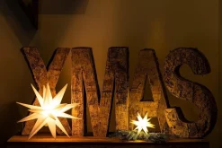 Novaliv Weihnachtsstern LED Dekostern Klein 12cm ROT mit FERNBEDIENUNG und Batteriefach für 3 AA Batterien 6h Timer INNENRAUM DEKO 3D Stern 18 Zackig Leuchtstern LED Weihnachtsstern beleuchtet New