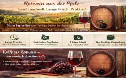 Pfalz Regent Rotwein halbtrocken 11,5 % vol. 5 Liter Bag in Box ^ Weinhaus Müller Bornheim Discount