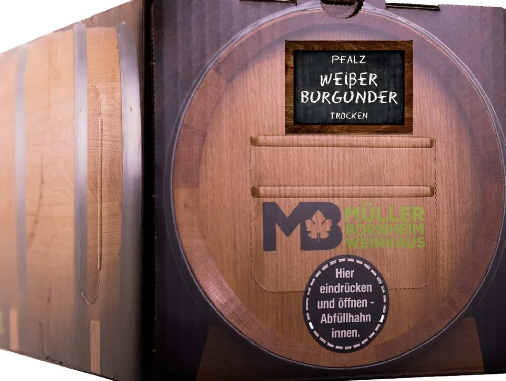 Weinhaus Müller Bornheim Pfalz Weißer Burgunder Weißwein trocken 12 % vol. 5 Liter Bag in Box Clearance
