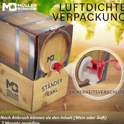 Weinhaus Müller Bornheim Pfalz Weißer Burgunder Weißwein trocken 12 % vol. 5 Liter Bag in Box Clearance