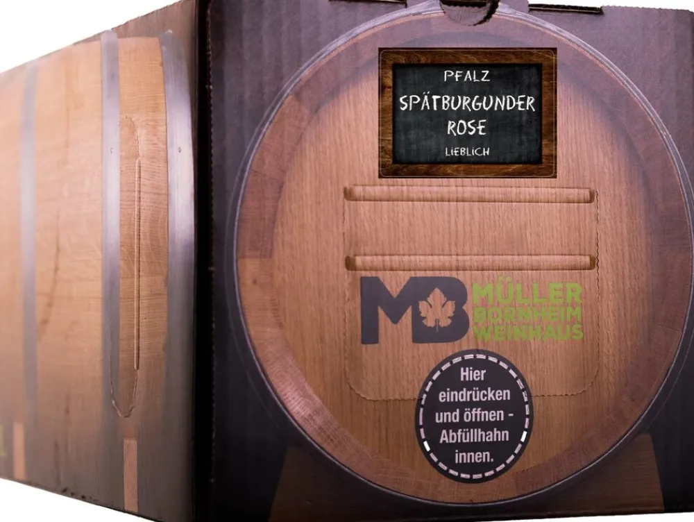 Weinhaus Müller Bornheim Pfalz Spätburgunder Rosé Wein lieblich 11 % vol. 5 Liter Bag in Box Outlet