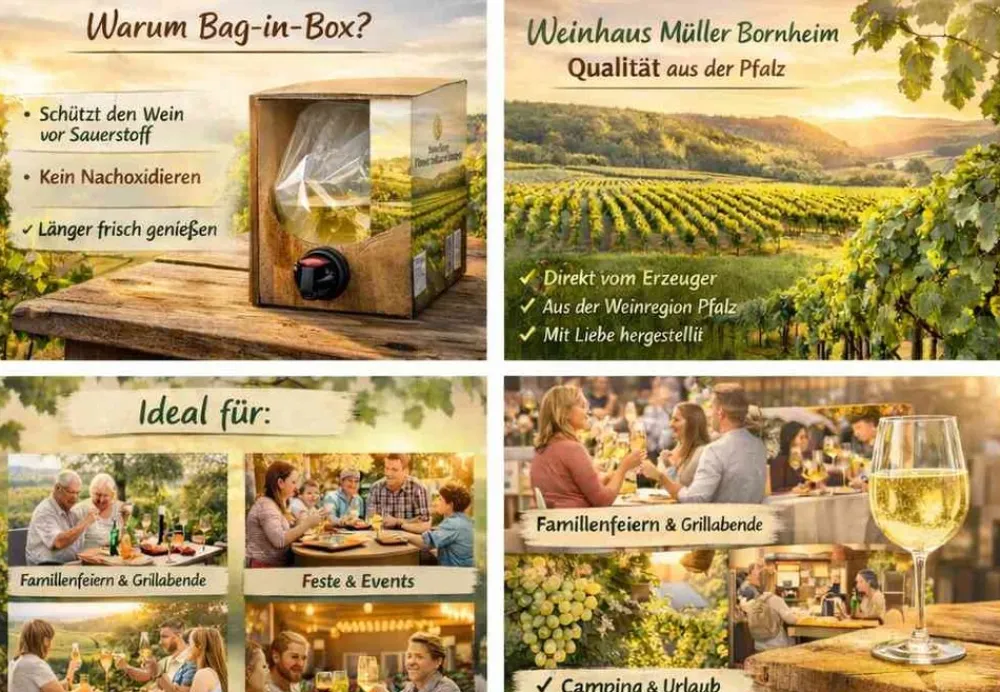 Weinhaus Müller Bornheim Pfalz Spätburgunder Rosé Wein lieblich 11 % vol. 5 Liter Bag in Box Outlet