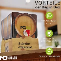Pfalz Dornfelder Rotwein trocken 12 % vol. 5 Liter Bag in Box ^ Weinhaus Müller Bornheim Hot