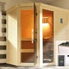 Design-Sauna CUBILIS Gr. 2 Sparset 7,5 kW OS inkl. digitaler Steuerung, Glastür und Fenster ^ Weka Discount