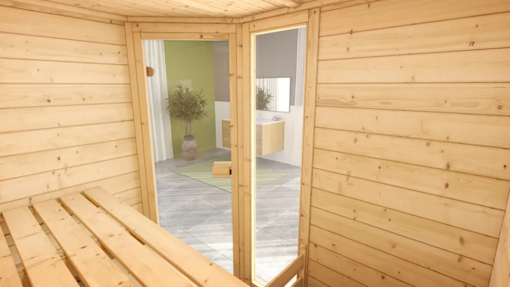 Eck-Sauna Valida 1 Sparset 2, 189 x 203,5 x 139 cm ^ Weka New