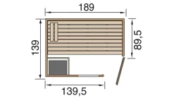 Eck-Sauna Valida 1 Sparset 2, 189 x 203,5 x 139 cm ^ Weka New