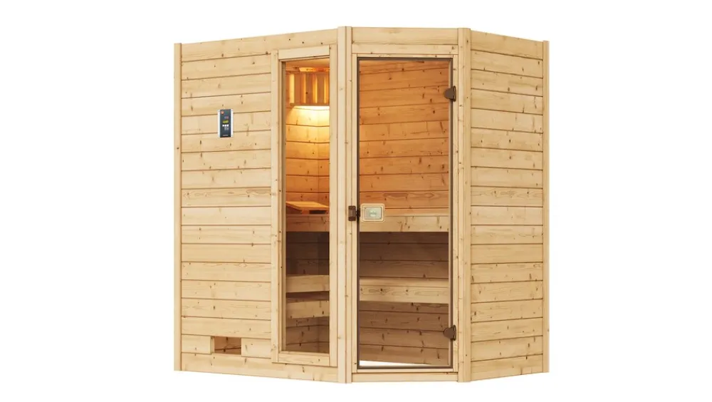Eck-Sauna Valida 1 Sparset 2, 189 x 203,5 x 139 cm ^ Weka New