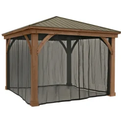 Westmann Holz Pavillon Devon Moskitonetz schwarz - versch. Ausführungen Hot