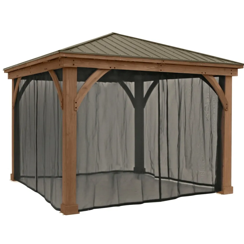 Westmann Holz Pavillon Devon Moskitonetz schwarz - versch. Ausführungen Hot