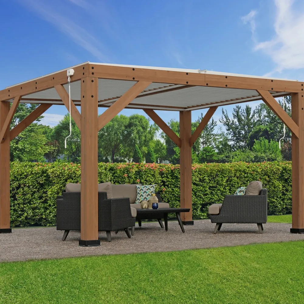 Zedernholz Pavillon mit Lamellendach Karl ^ Westmann Online