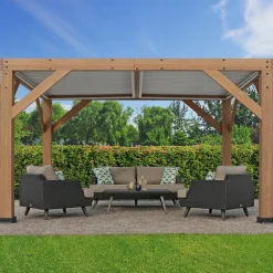 Zedernholz Pavillon mit Lamellendach Karl ^ Westmann Online