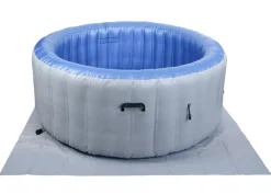 Whirlpool -N97, Ersatz-Pool 4 Personen, In-/Outdoor aufblasbar PVC laminiert, rund Ø180cm ~ grau-blau ^ MCW Online