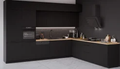 Winkelküche SIENA 350x290 cm Küchenzeile Eckküche Küche Schwarz matt XL Stauraum ^ Küchen-Preisbombe New