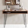 Wohnling Schreibtisch BAGLI Massivholz Braun 110 x 60 x 76 cm Hot