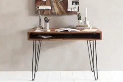 Wohnling Schreibtisch BAGLI Massivholz Braun 110 x 60 x 76 cm Hot