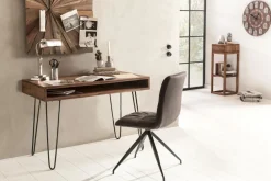 Wohnling Schreibtisch BAGLI Massivholz Braun 110 x 60 x 76 cm Hot