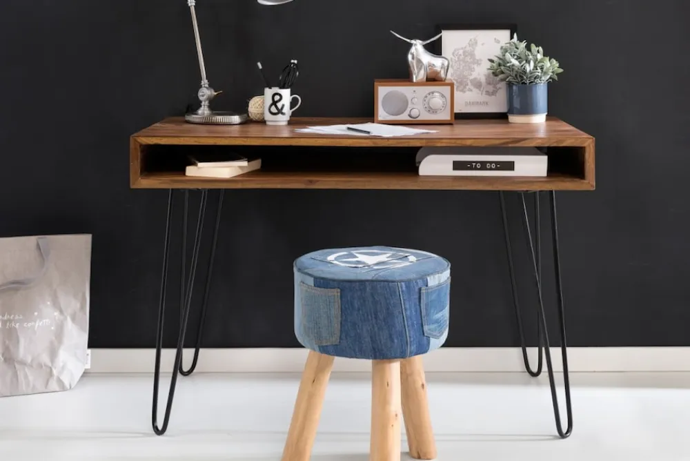 Wohnling Schreibtisch BAGLI Massivholz Braun 110 x 60 x 76 cm Hot