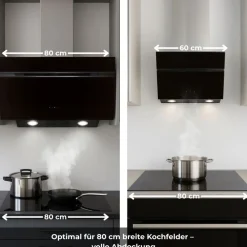 Wolkenstein Kopffreihaube W S5-80 ABTZ - 80 cm, schwarz, Dunstabzugshaube Outlet