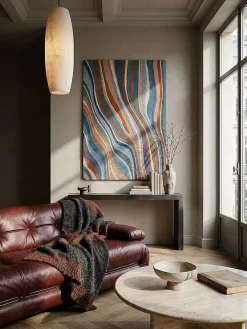 Wollteppich abstrakt Blau-Bunt 120 x 170 cm - DERWENT | ^ KADIMA DESIGN Clearance