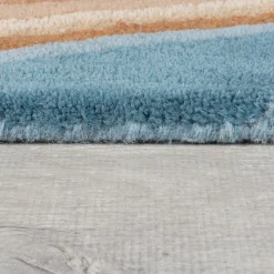 Wollteppich abstrakt Blau-Bunt 120 x 170 cm - DERWENT | ^ KADIMA DESIGN Clearance