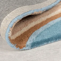 Wollteppich abstrakt Blau-Bunt 120 x 170 cm - DERWENT | ^ KADIMA DESIGN Clearance