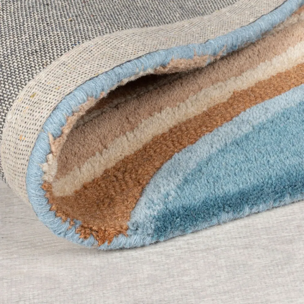 Wollteppich abstrakt Blau-Bunt 120 x 170 cm - DERWENT | ^ KADIMA DESIGN Clearance