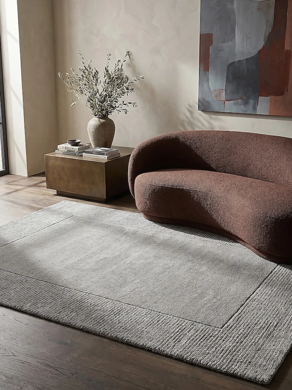 Wollteppich uni Grau meliert 120 x 170 cm - MOLE | ^ KADIMA DESIGN