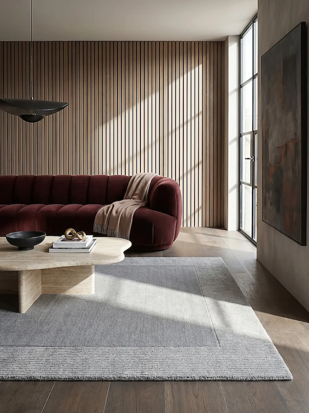 Wollteppich uni Grau meliert 120 x 170 cm - MOLE | ^ KADIMA DESIGN