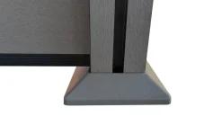 WPC-Sichtschutzzaun Valla – 1 Elemente mit 2 Pfosten – 130 cm Höhe mit Dekorelement – Grau ^ Prestige Home Living Outdoor Online
