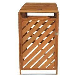 XL 1er-/2er-Mülltonnenverkleidung Erweiterung -J44, Mülltonnenbox, 120x68x98cm Holz MVG-zertifiziert ~ braun ^ MCW Sale