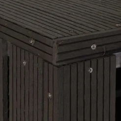 XL 1er-/2er-WPC-Mülltonnenverkleidung Erweiterung -J28, Mülltonnenbox, Metall Holzoptik ~ anthrazit ^ MCW Clearance