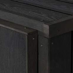 XL 2er-/4er-WPC-Mülltonnenverkleidung -J28, Premium Mülltonnenbox, Metall Holzoptik, erweiterbar ~ anthrazit ^ MCW New