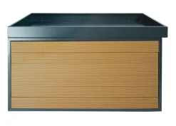 MCW XL Mähroboter-Garage mit Pflanzkasten -L45, Dach Unterstand für Rasenmäher, WPC Metall 47x70x94cm ~ Eiche-Optik Clearance