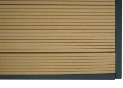 MCW XL Mähroboter-Garage mit Pflanzkasten -L45, Dach Unterstand für Rasenmäher, WPC Metall 47x70x94cm ~ Eiche-Optik Clearance