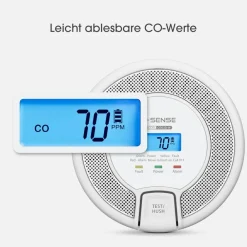 Inkovideo X-Sense CO03D-W RF-Vernetzter Kohlenmonoxid CO-Melder Hot